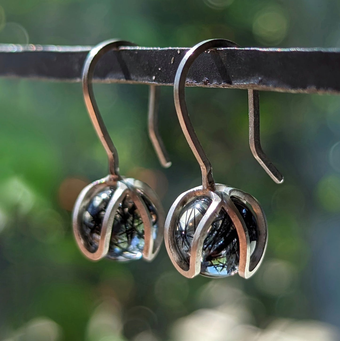Tourmalinated Quartz Iris Bud Drops