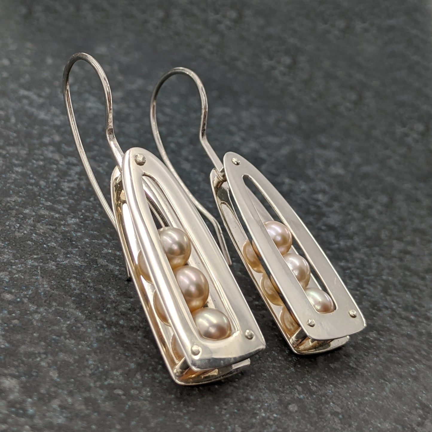 Apex Drop Earrings - Polished with Pearls