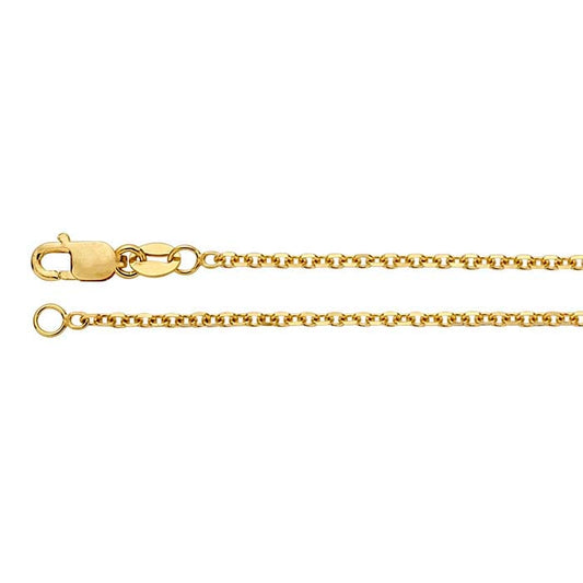 Beveled Cable Chain - Solid 14k Gold - 18"