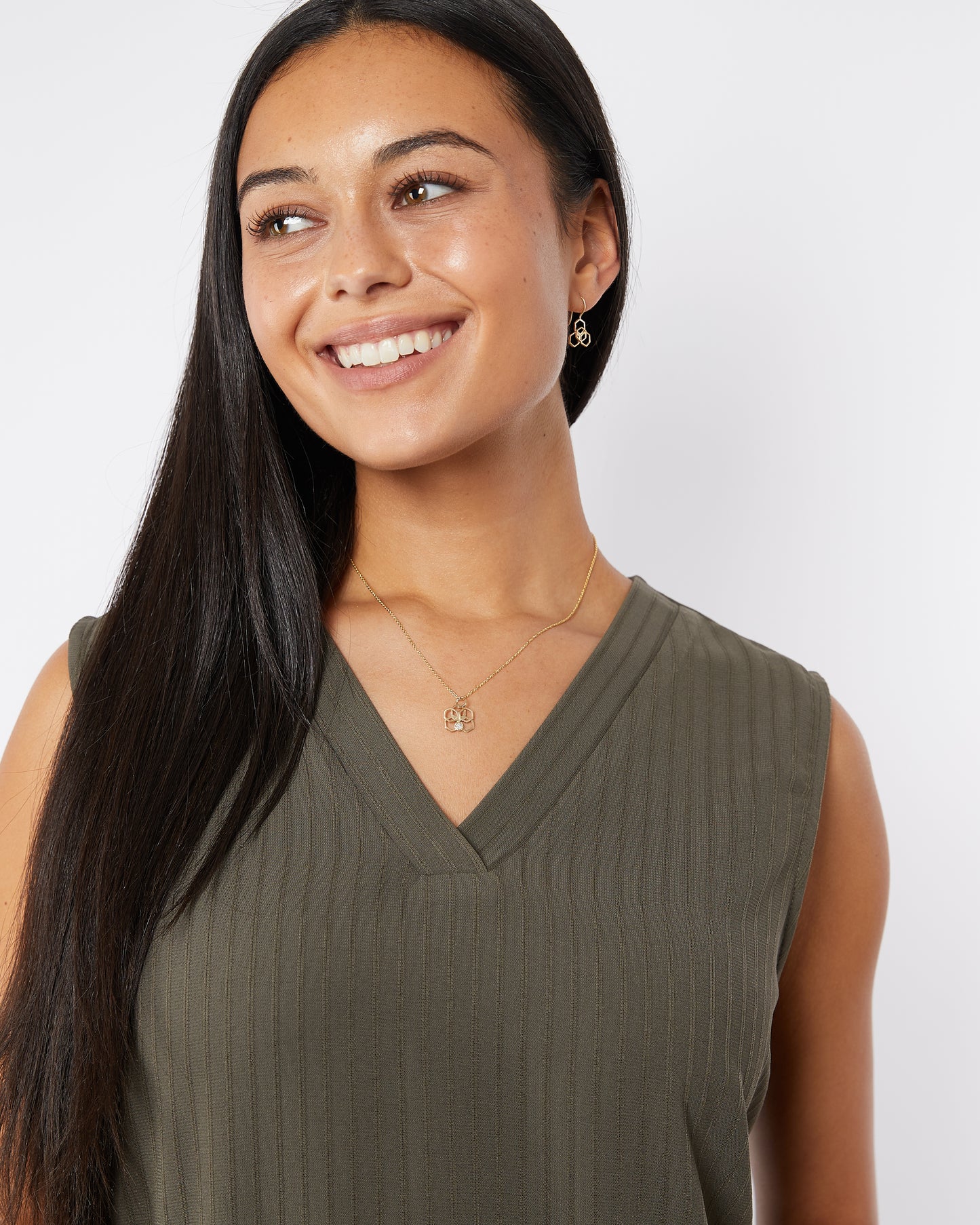 Montana Sapphire 14K Honeycomb Orchid Necklace