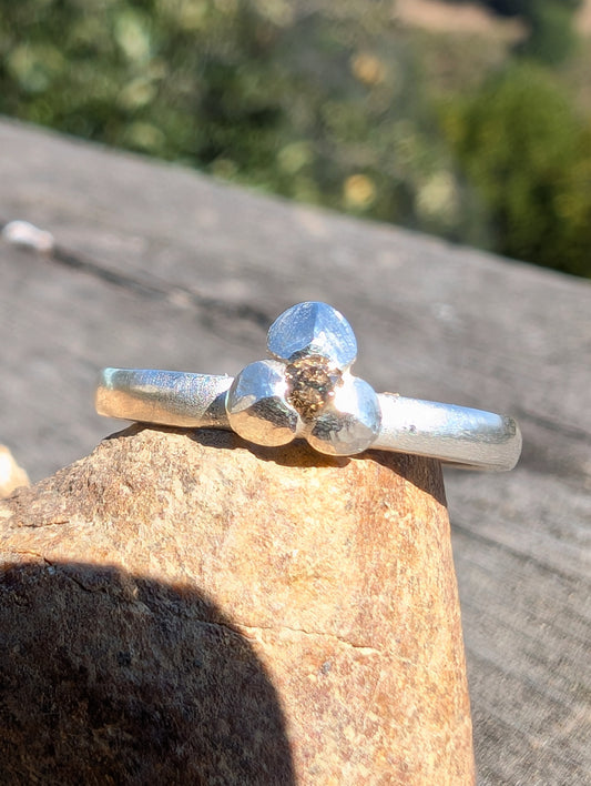 Split Trillion Ring with Chocolate Diamond