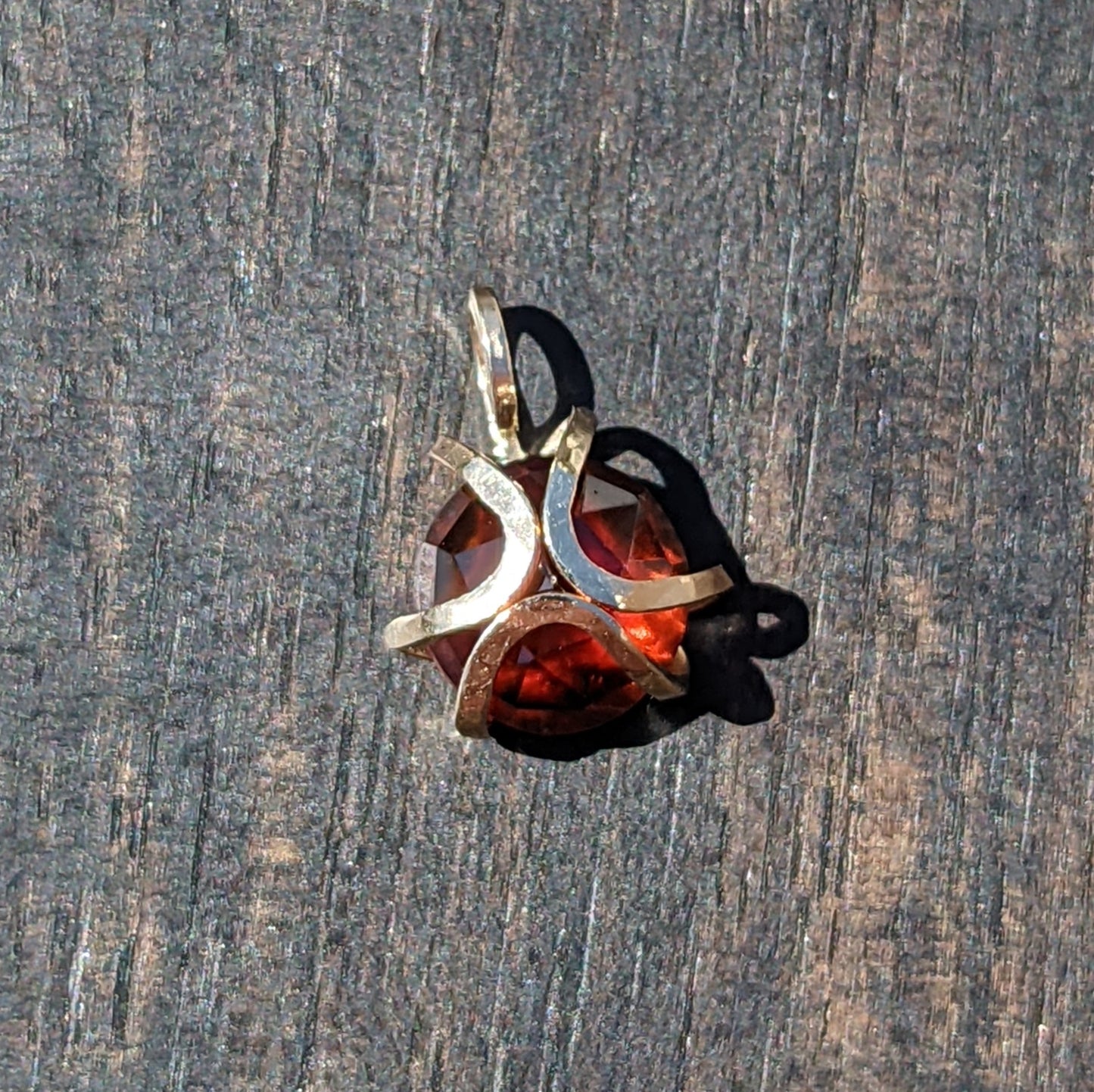 Iris Pendant 14K Gold with Hessonite Garnet