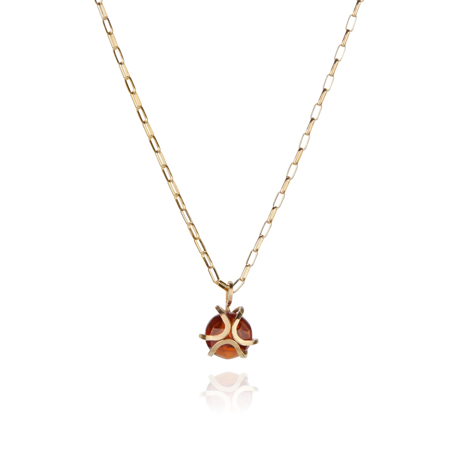 Iris Pendant 14K Gold with Hessonite Garnet